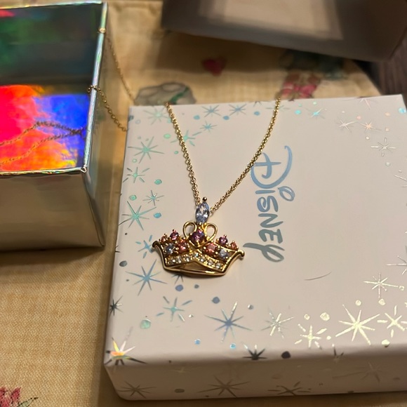 Disney Jewelry - Disney 18k over sterling w diamonique stones 18 inch in length